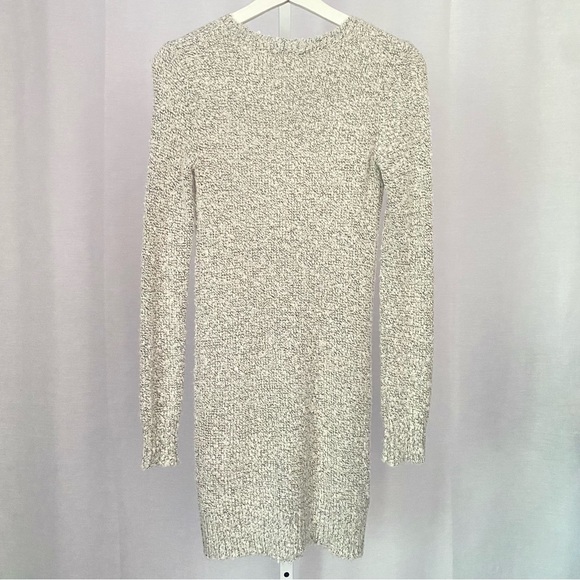 BCBGeneration Wool Blend Long Sleeves Sweater Dress in White/Black — XS - Picture 5 of 5